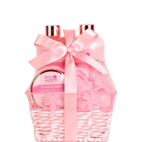 Bon Matin Fresa & Nata Cesta Set
